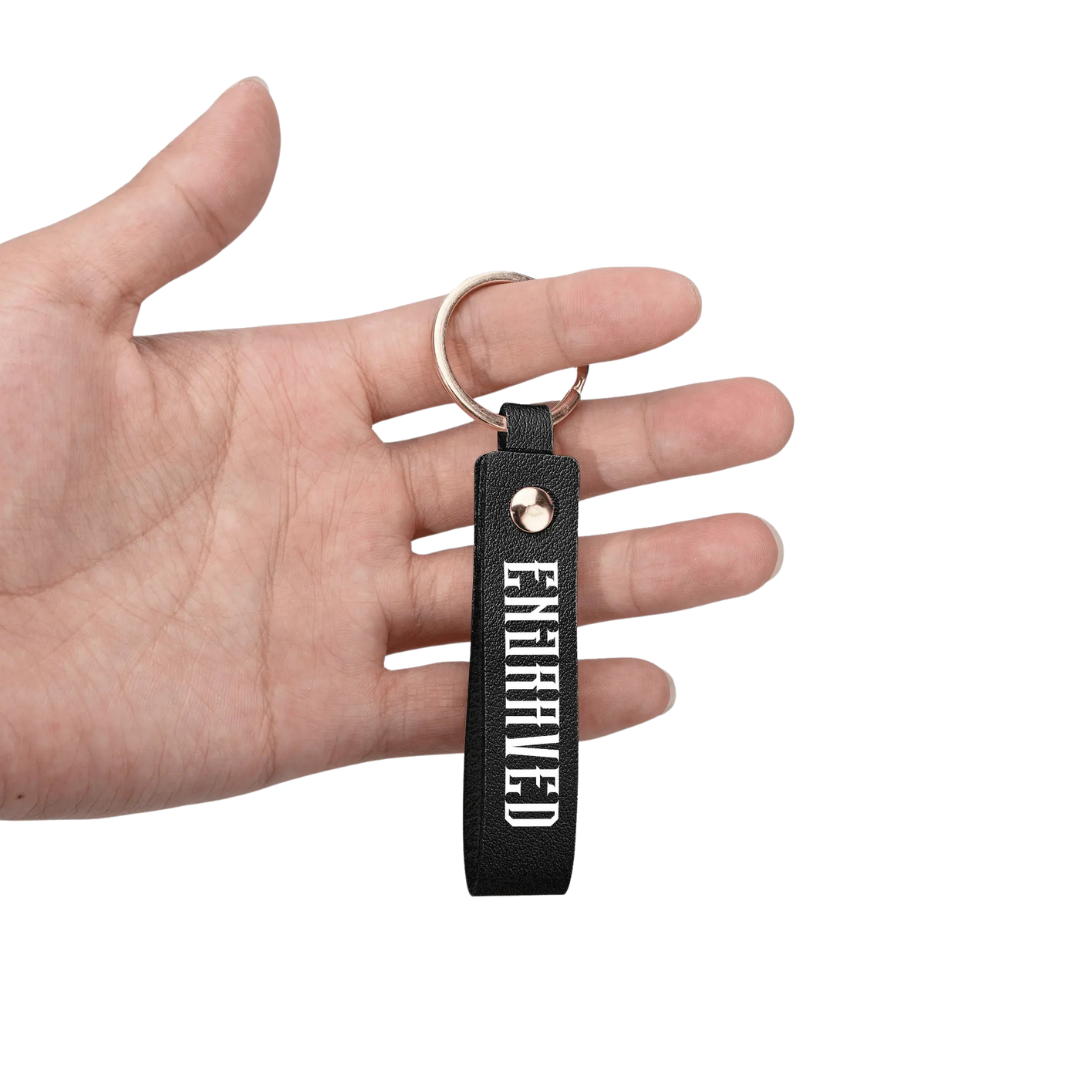 ENGRAVED Leather Keychain