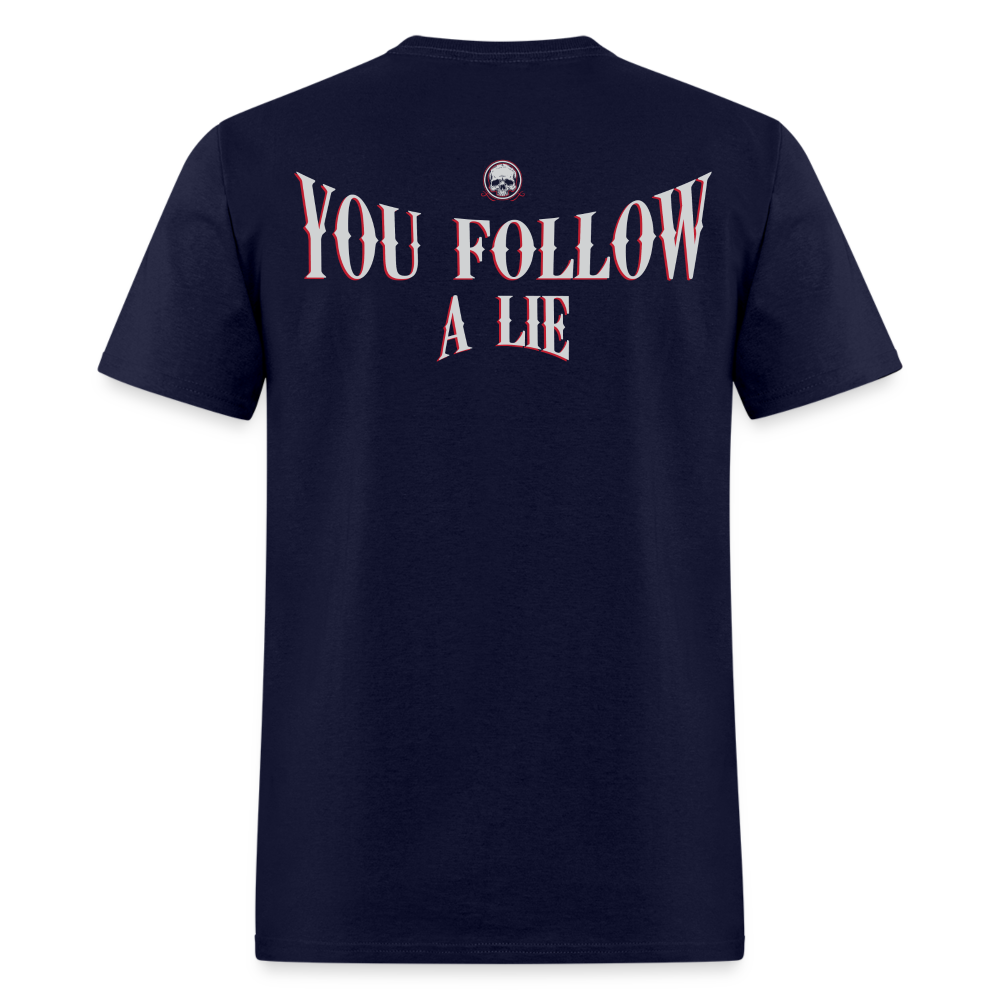 'Follow Your Idol' Red Finish Unisex T-Shirt - navy